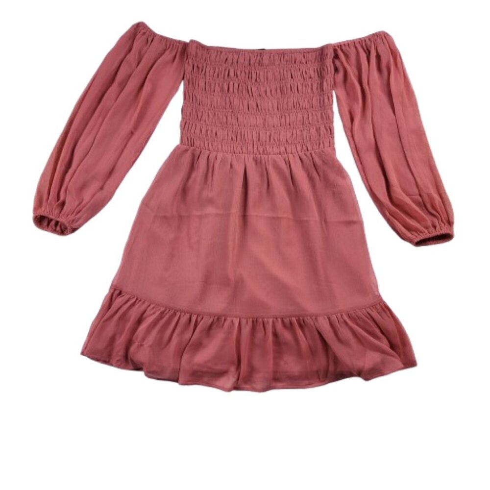 Express Off the Shoulder Smocked Ruffle Mini Dress Festival Western